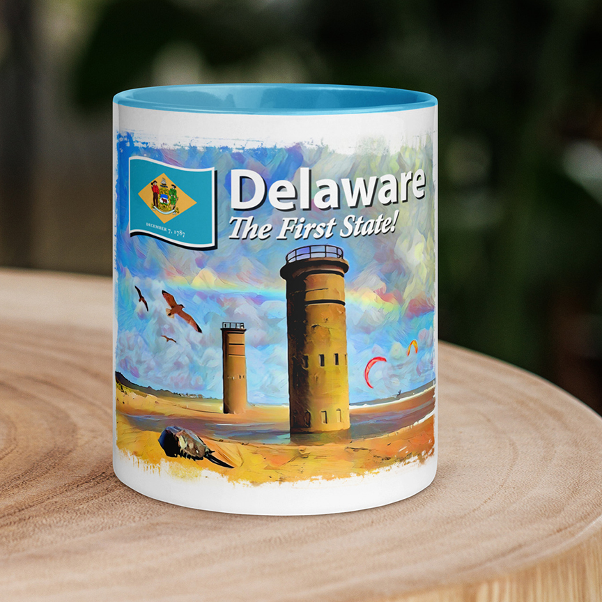 Delaware, The First State Colorful Ceramic Mug