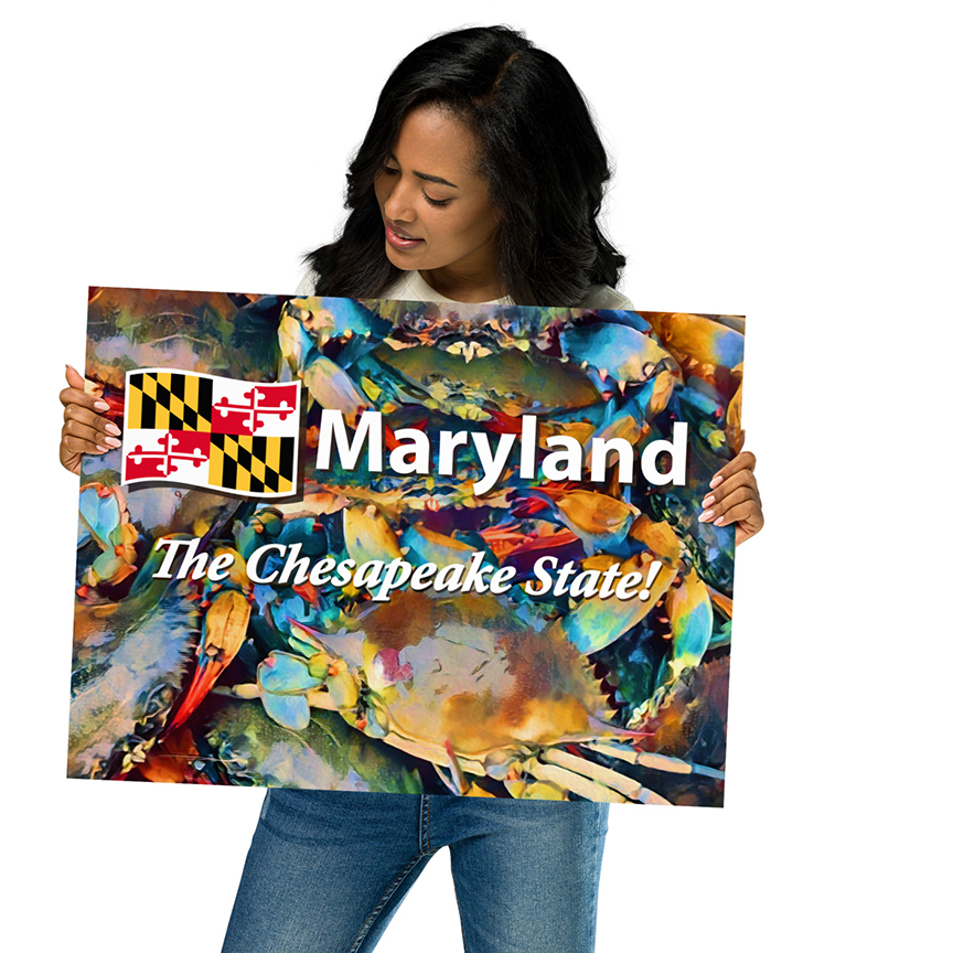 Maryland, The Chesapeake State 24 inch x 18 inch Paper Poster