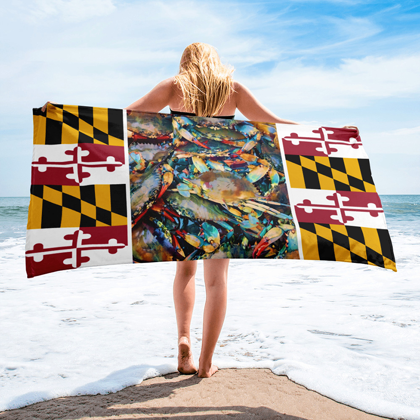 Maryland, The Chesapeake State 30 inch × 60 inch Towel